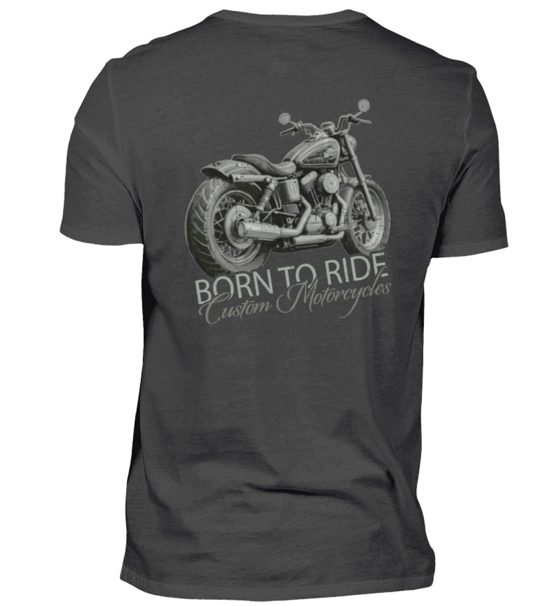 Ein Biker T-Shirt von Wingbikers, mit dem Aufdruck, Born to Ride - mit Backprint, in Anthrazit.