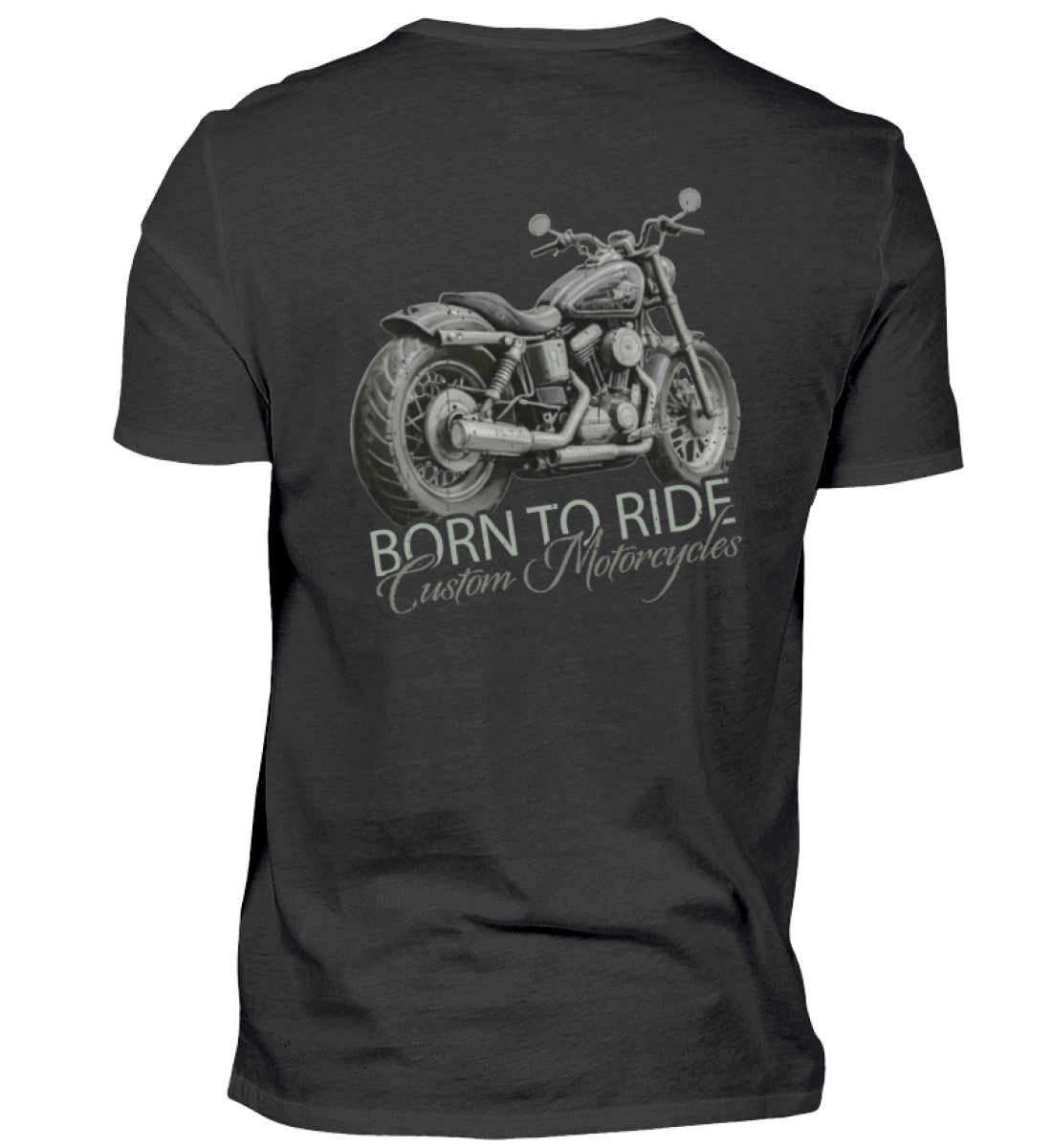 Ein Biker T-Shirt von Wingbikers, mit dem Aufdruck, Born to Ride - mit Backprint, in Schwarz.