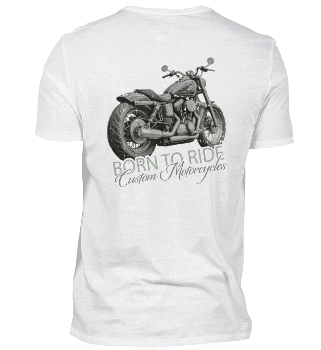 Ein Biker T-Shirt von Wingbikers, mit dem Aufdruck, Born to Ride - mit Backprint, in Weiß.