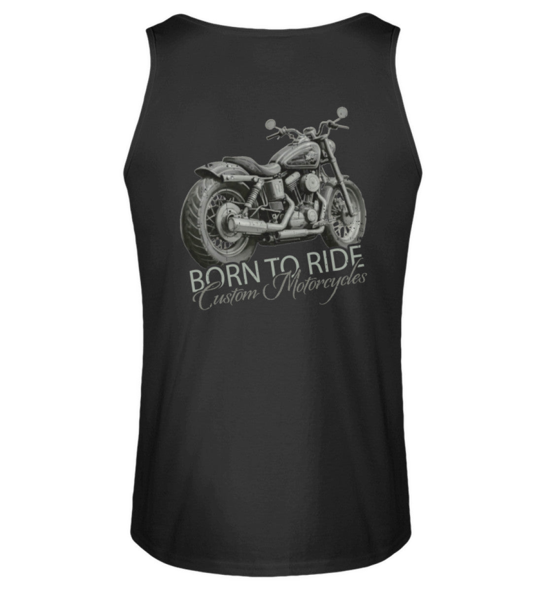 Ein Biker Tanktop von Wingbikers, mit dem Aufdruck, Born to Ride - mit Backprint, in Schwarz.