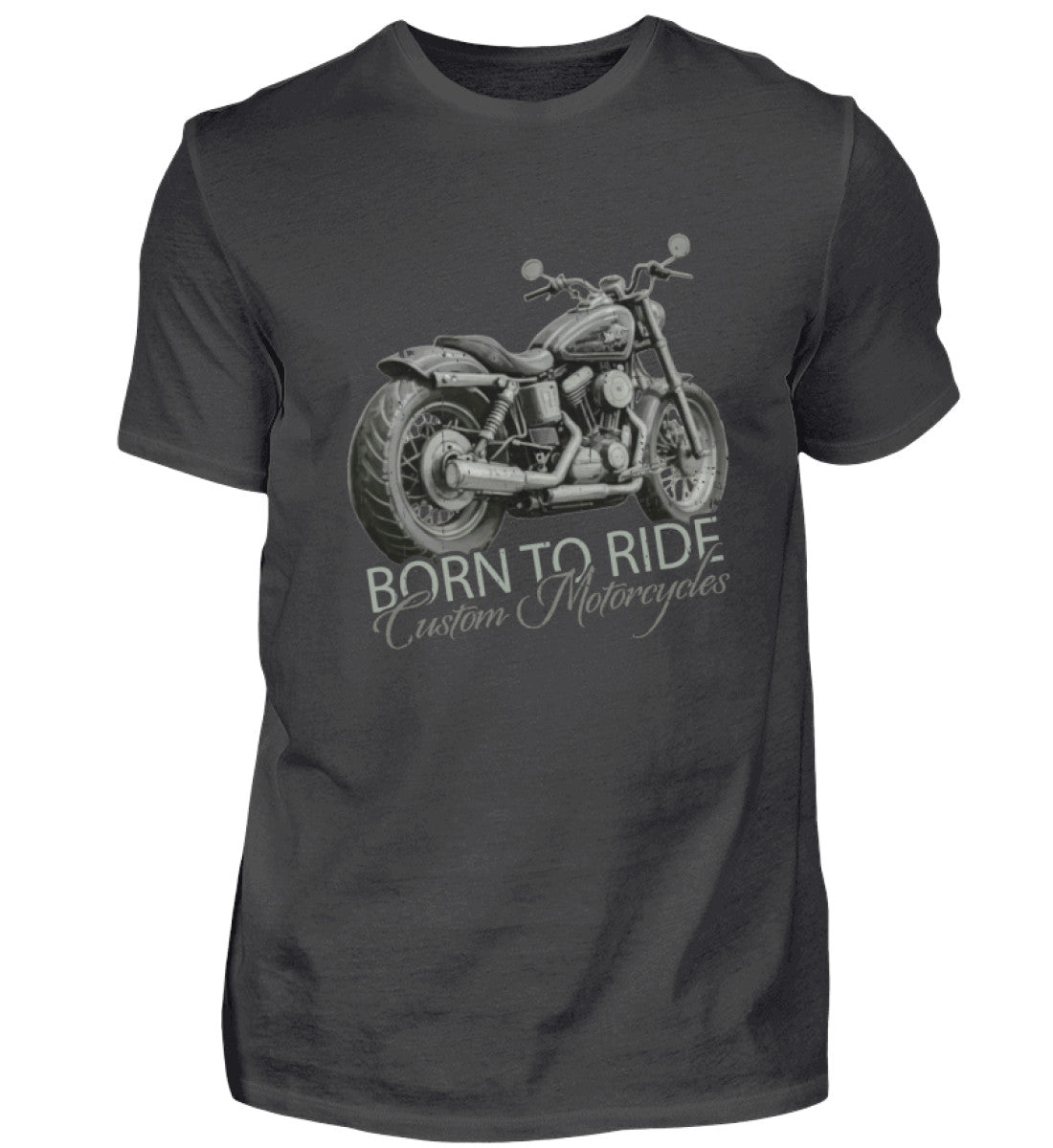 Ein Biker T-Shirt von Wingbikers, mit dem Aufdruck, Born to Ride, in Anthrazit.