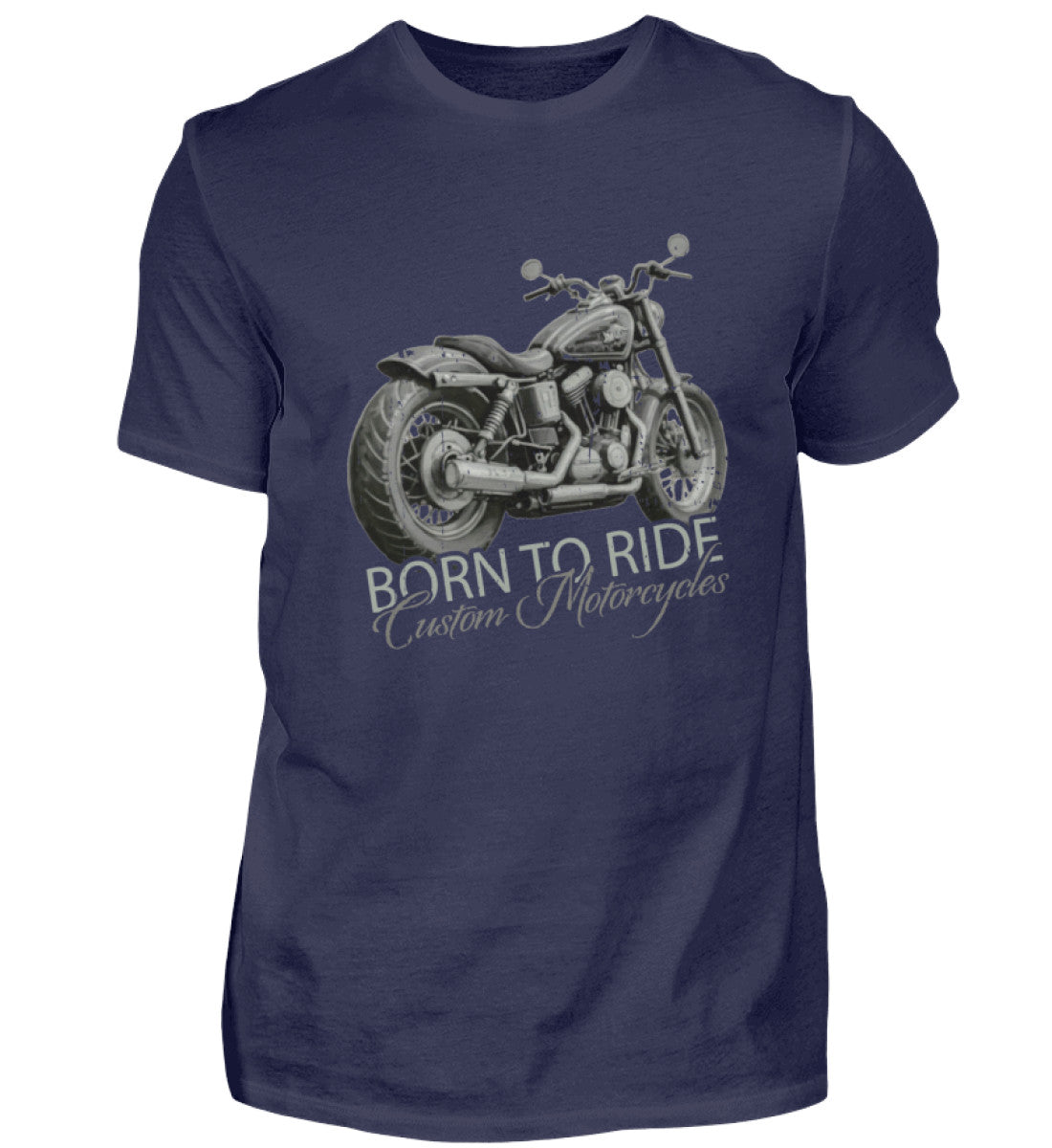 Ein Biker T-Shirt von Wingbikers, mit dem Aufdruck, Born to Ride, in Navy.