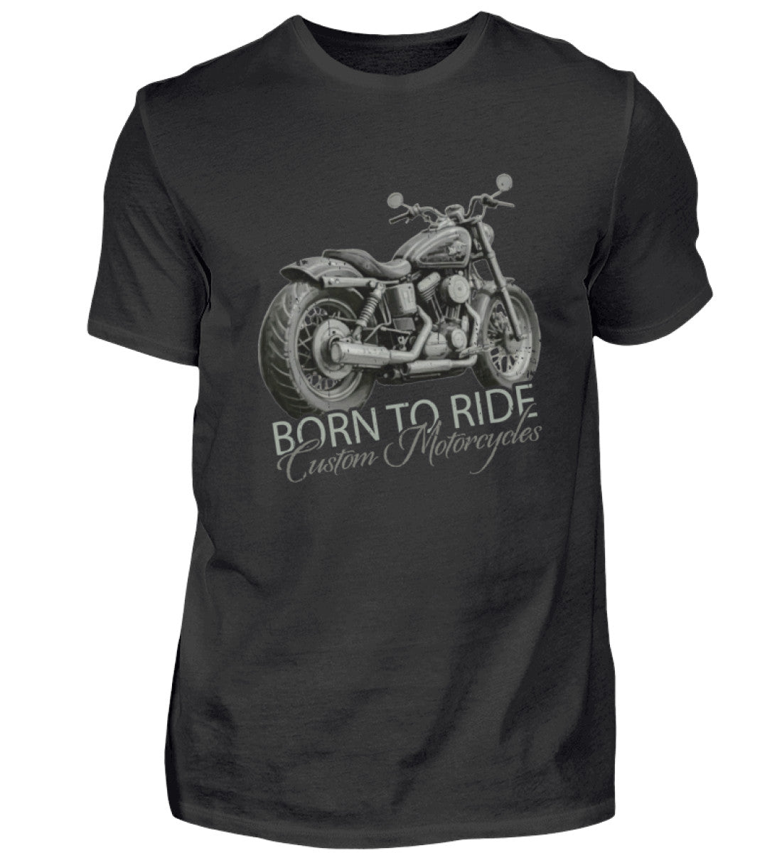 Ein Biker T-Shirt von Wingbikers, mit dem Aufdruck, Born to Ride, in Schwarz.