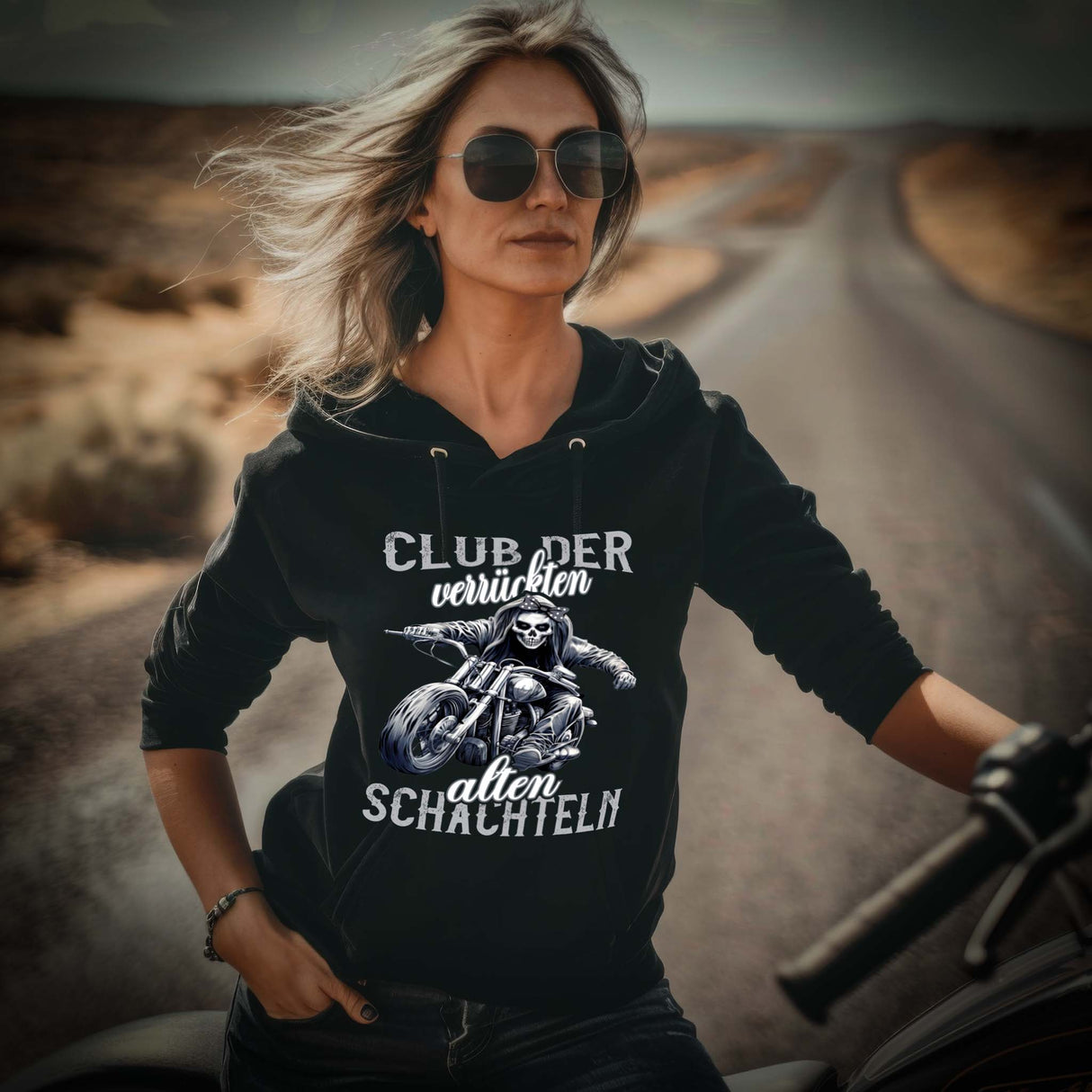Club der verrückten alten Schachteln - Motorrad Hoodie für Frauen