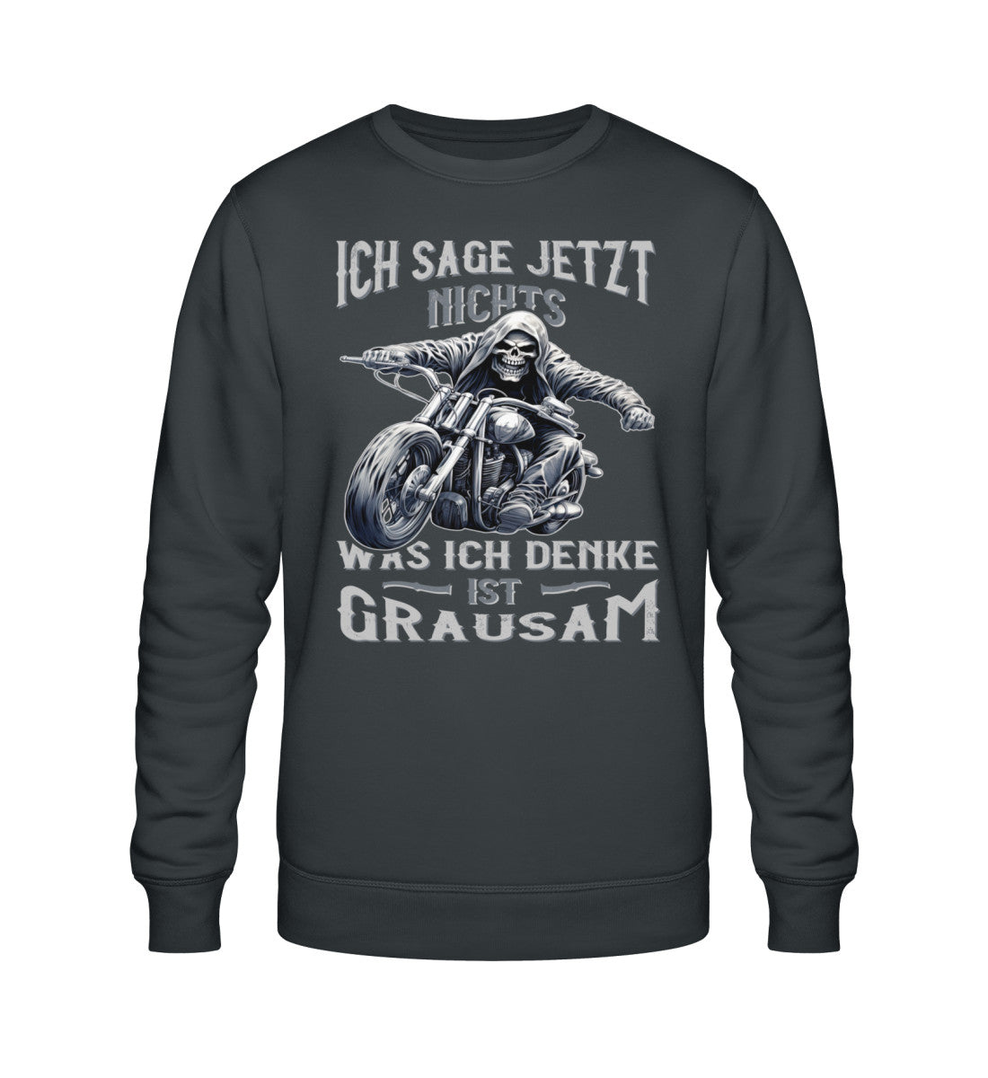 Ein Biker T-Shirt für Motorradfahrer von Wingbikers mit dem Aufdruck, Ich sage jetzt nichts - Was ich denke ist grausam - in grau.