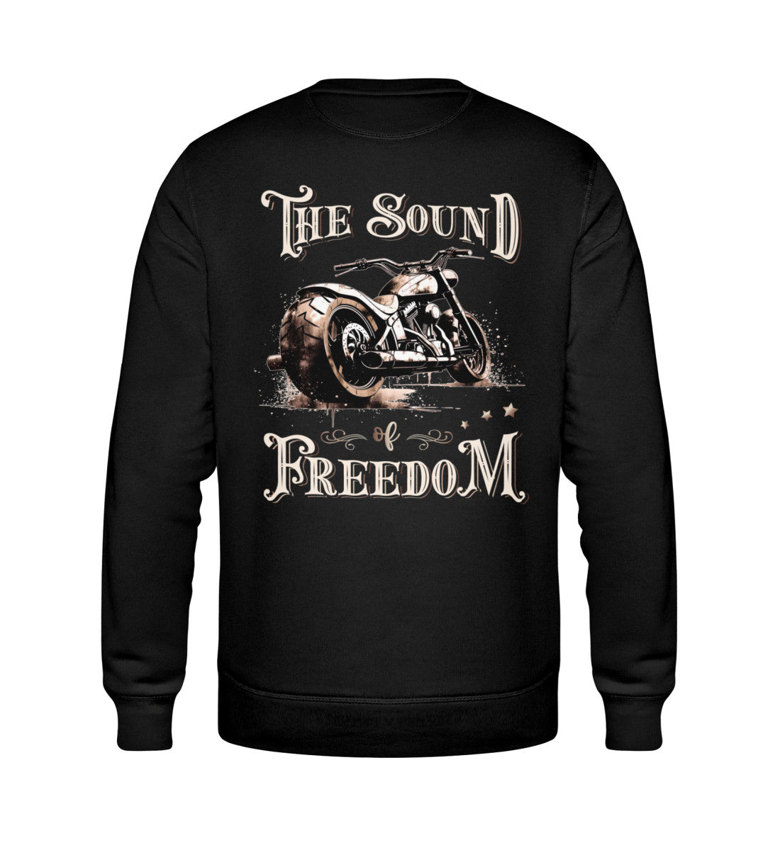 Ein Sweatshirt für Motorradfahrer von Wingbikers mit dem Aufdruck, The Sound of Freedom, als Back Print, in schwarz.
