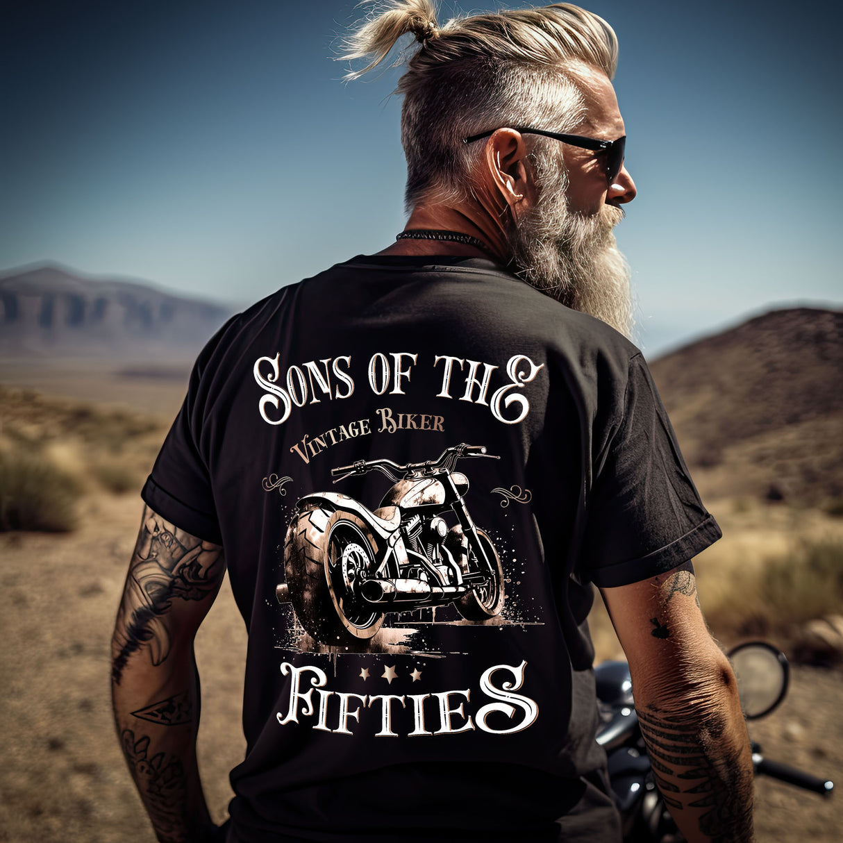 Biker 50er - Sons of the Fifties - Vintage Biker - Chopper Back Print - Herren Premiumshirt