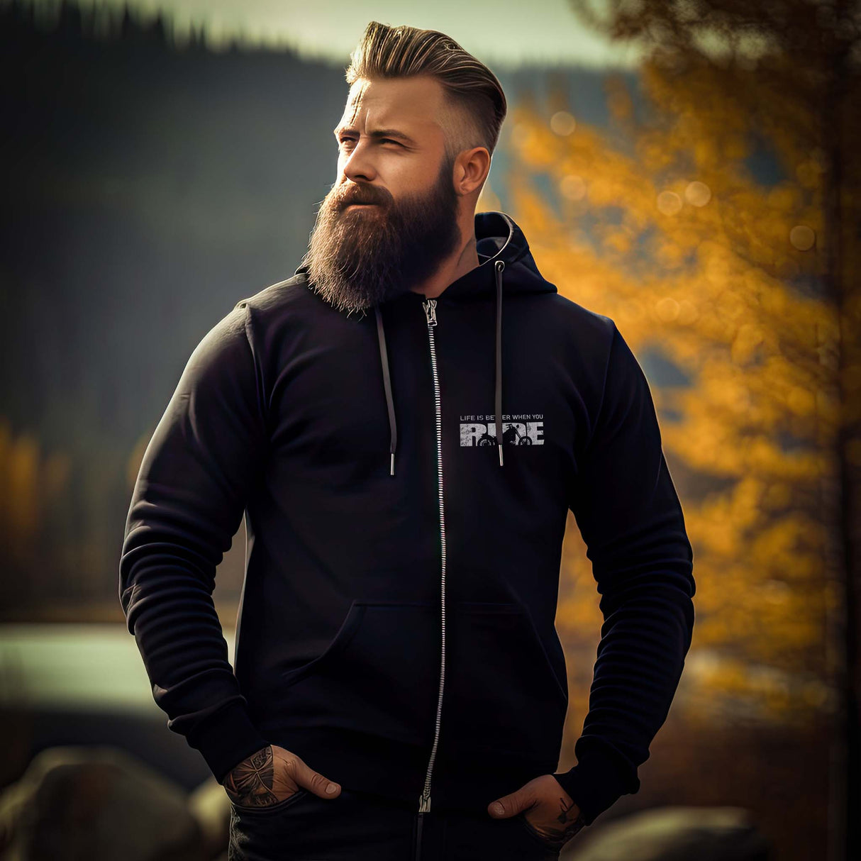 Life Is Better When You Ride - Reißverschluss-Jacke Zip-Hoodie