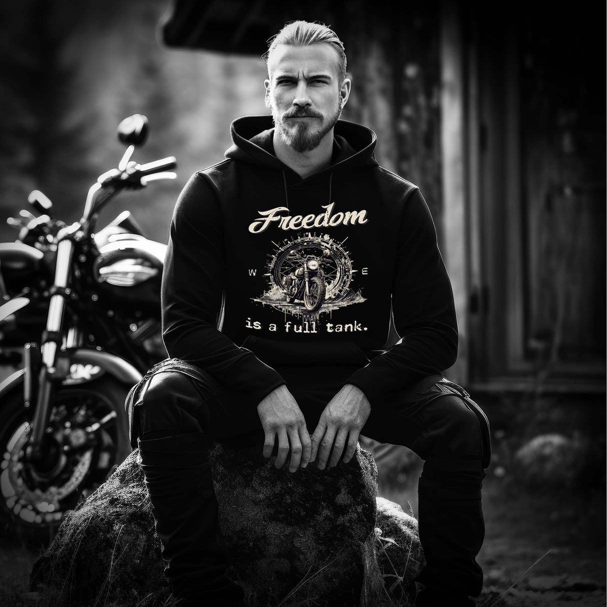 Freedom Is A Full Tank - Freiheit ist ein voller Tank - Retro Vintage Classic Motorcycle - Biker Kapuzenpullover Hoodie