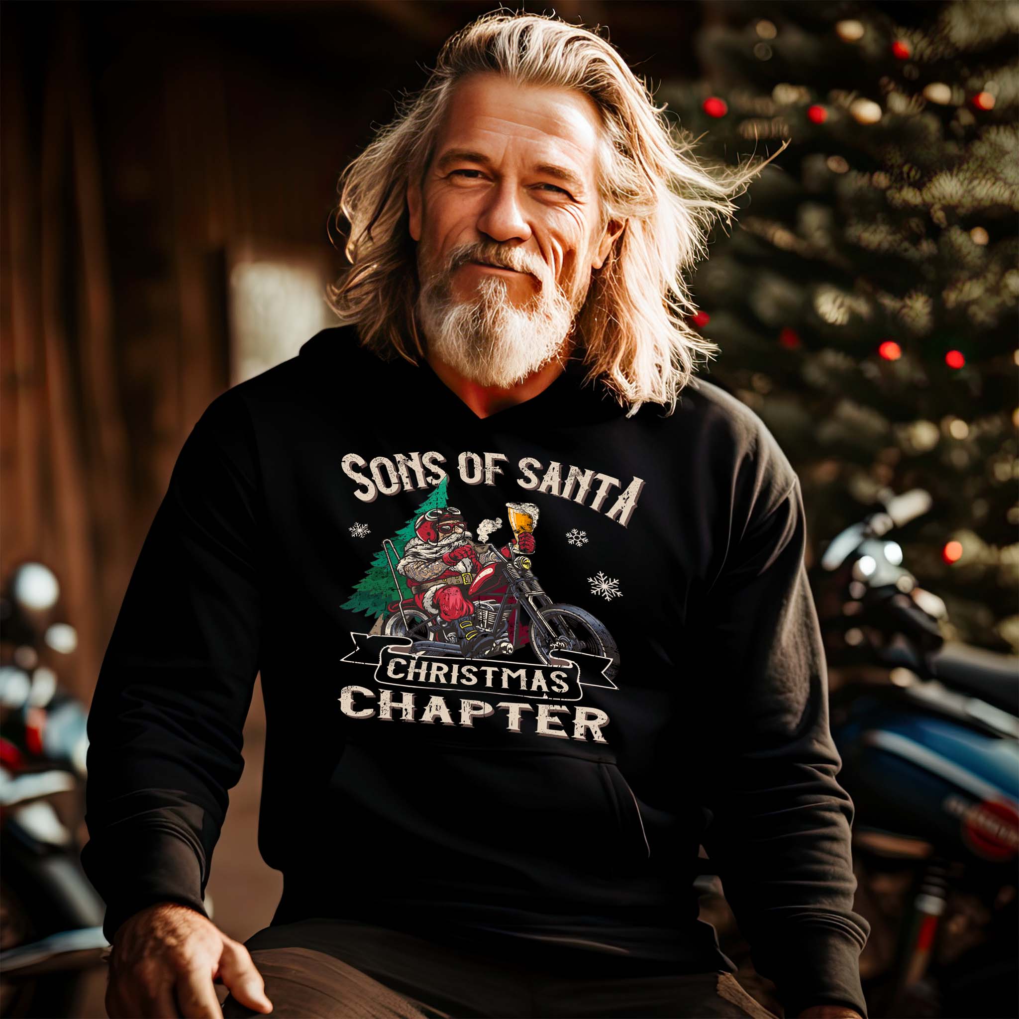 Sons of Santa Weihnachtsmann auf dem Motorrad Hoodie wingbikers WingBikers