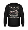 Ein Sweatshirt für Trike Fahrer von Wingbikers mit dem Aufdruck, Triker sind wie guter Whiskey - Wir werden mit dem Alter besser, in schwarz.