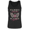 Ein Tanktop für Motorradfahrerinnen von Wingbikers mit dem Aufdruck, In A World Full Of Princesses - Be A Biker Girl, in schwarz.