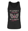 Ein Tanktop für Motorradfahrerinnen von Wingbikers mit dem Aufdruck, In A World Full Of Princesses - Be A Biker Girl, in schwarz.