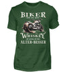 Biker T-Shirt mit einem vintage Aufdruck, Biker sind wie gute Whiskey - wir werden mit dem Alter besser in dunkelgrün. 