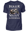 Biker T-Shirt mit einem vintage Aufdruck, Biker sind wie gute Whiskey - wir werden mit dem Alter besser in navy blau. 