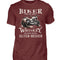 Biker T-Shirt mit einem vintage Aufdruck, Biker sind wie gute Whiskey - wir werden mit dem Alter besser in weinrot. 