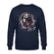 Ein Sweatshirt für Motorradfahrerinnen von Wingbikers mit dem Aufdruck, Life Is Better When You Ride, in navy blau.