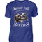 Ein Biker T-Shirt für Motorradfahrer von Wingbikers mit dem Aufdruck, Sons of the Sixties - Vintage Biker, in royal blau.