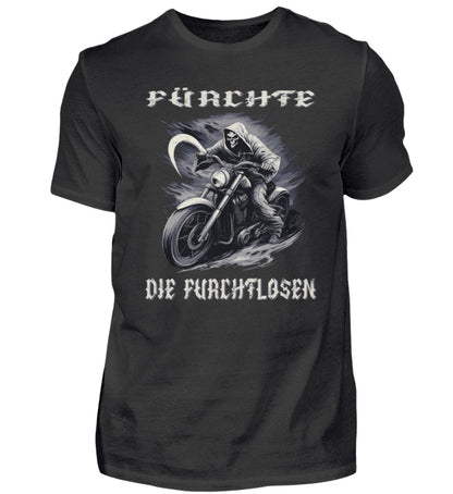 Ein Biker T-Shirt für Motorradfahrer von Wingbikers mit dem Aufdruck, Fürchte die Furchtlosen, in schwarz.