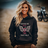 Motorrad Hoodie Damen Vergiss die Krone Personalisiert