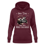 Motorrad Damen Hoodie Weinrot