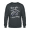 Ein Biker Sweatshirt für Motorradfahrer von Wingbikers mit dem Aufdruck, Too old to die young! - in dunkelgrau.