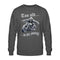 Ein Biker Sweatshirt für Motorradfahrer von Wingbikers mit dem Aufdruck, Too old to die young! - in grau.