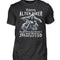 Ein Biker T-Shirt für Motorradfahrer von Wingbikers mit dem Aufdruck, Achtung alter Biker - Gib ihm Öl und hilf ihm auf sein Motorrad - in schwarz.