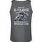 Ein Biker Tanktop für Motorradfahrer von Wingbikers mit dem Aufdruck, Achtung alter Biker - Gib ihm Öl und hilf ihm auf sein Motorrad - mit Back Print, in dunkelgrau.