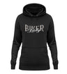 Ein Damen Hoodie für Motorradfahrerinnen von Wingbikers mit dem Aufdruck, Biker Lady, in schwarz.