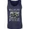 Ein Biker Tanktop für Motorradfahrer von Wingbikers mit dem Aufdruck,  Born to Live Free, in navy blau.