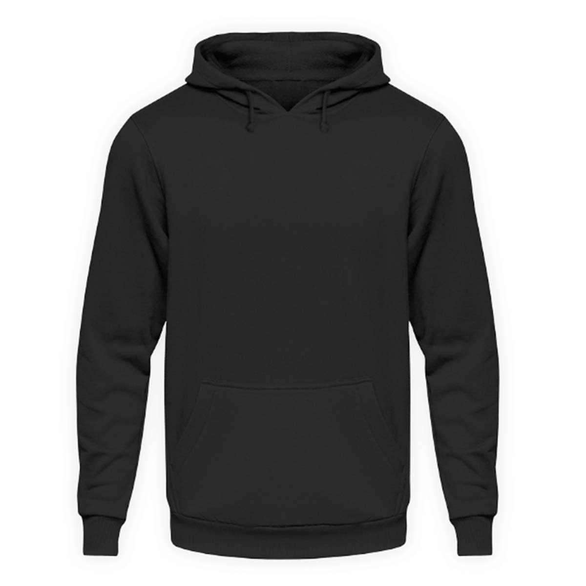 Ein Biker Hoodie für Motorradfahrer von Wingbikers mit dem Aufdruck, Hier wird Benzin noch mit Liebe verbrannt - mit Back Print, in schwarz, Ansicht von vorne. 