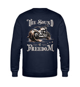 Ein Sweatshirt für Motorradfahrer von Wingbikers mit dem Aufdruck, The Sound of Freedom, als Back Print, in navy blau.