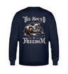 Ein Sweatshirt für Motorradfahrer von Wingbikers mit dem Aufdruck, The Sound of Freedom, als Back Print, in navy blau.