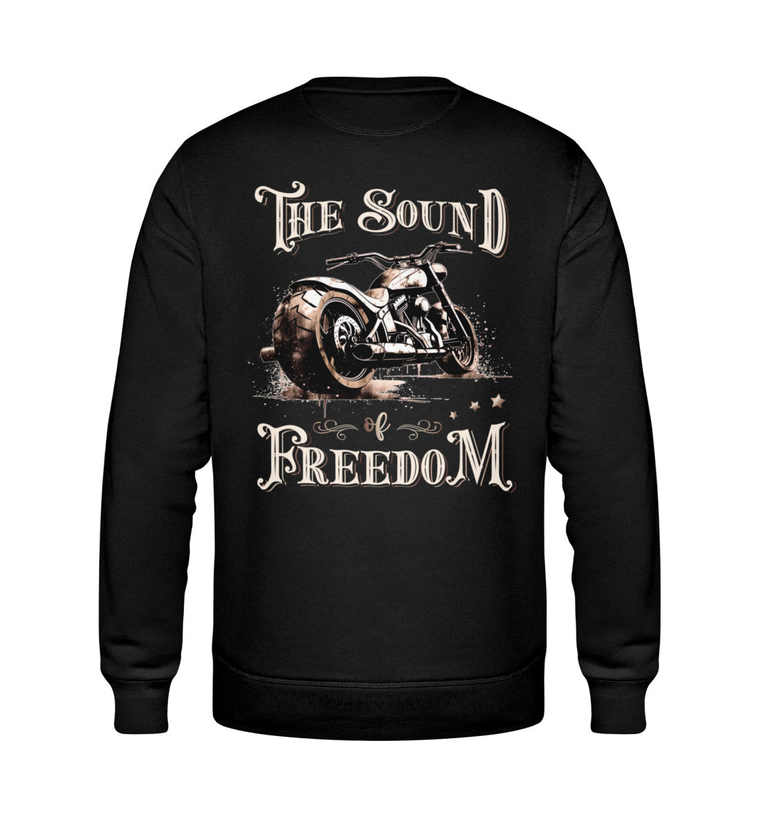 Ein Sweatshirt für Motorradfahrer von Wingbikers mit dem Aufdruck, The Sound of Freedom, als Back Print, in schwarz.