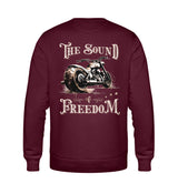 Ein Sweatshirt für Motorradfahrer von Wingbikers mit dem Aufdruck, The Sound of Freedom, als Back Print, in burgunder weinrot.