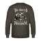 Ein Sweatshirt für Motorradfahrer von Wingbikers mit dem Aufdruck, The Sound of Freedom, als Back Print, in khaki grün.