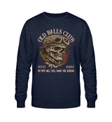 Ein Sweatshirt für Motorradfahrer von Wingbikers mit dem Aufdruck, Old Balls Club - My Pipe Will Still Make You Scream, in navy blau.