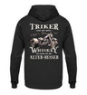 Ein Hoodie für Trike Fahrer von Wingbikers mit dem Aufdruck, Triker sind wie guter Whiskey - Wir werden mit dem Alter besser, als Back Print, in schwarz.