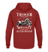 Ein Hoodie für Trike Fahrer von Wingbikers mit dem Aufdruck, Triker sind wie guter Whiskey - Wir werden mit dem Alter besser, als Back Print, in backsteinrot.