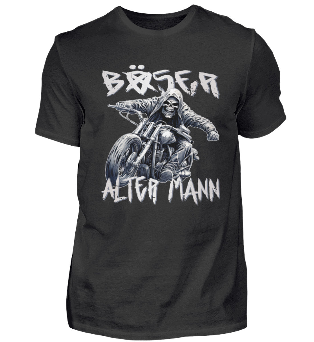 Biker T-Shirt "Böser alter Mann" von Wingbikers für Motorradfahrer in schwarz.