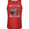 Ein Biker Tanktop für Motorradfahrer von Wingbikers mit dem Aufdruck, Sons of the Sixties - Vintage Biker - als Back Print, in rot.