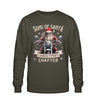 Ein Biker Sweatshirt für Motorradfahrer von Wingbikers mit dem Aufdruck, Sons of Santa - Christmas Chapter, in khaki grün.