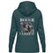 Ein Damen Hoodie für Motorradfahrerinnen von Wingbikers mit dem Aufdruck, I Kissed A Biker And I Liked It, mit Back Print, in petrol türkis.