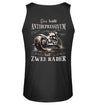 Ein Biker Tanktop für Motorradfahrer von Wingbikers mit dem Aufdruck, Das beste Antidepressivum hat zwei Räder, mit Back Print,  in schwarz.