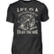 Ein T-Shirt für Motorradfahrer von Wingbikers mit dem Aufdruck, Life Is A Journey - Enjoy The Ride, in schwarz.