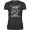 Ein Bikerin T-Shirt für Motorradfahrerinnen von Wingbikers mit dem Aufdruck, Club der verrückten alten Schachteln - mit Back Print, in schwarz.