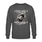 Ein Sweatshirt für Motorradfahrerinnen von Wingbikers mit dem Aufdruck, Look like a Beauty - Ride like a Beast , in dunkelgrau.