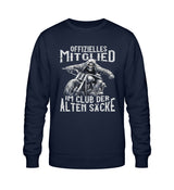 Ein Sweatshirt von Wingbikers für Motorradfahrer mit dem Aufdruck, Offizielles Mitglied im Club der alten Säcke, in navy blau.