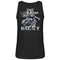 Ein Bikerin Tanktop für Motorradfahrerinnen von Wingbikers mit dem Aufdruck, Die Schöne und ihr Biest - mit Back Print, in schwarz.